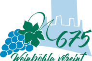 Logo „675 Weinböhla vereint“ mit Weintraube und stilisiertem Turm
