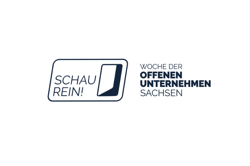 Logo der „Woche der offenen Unternehmen Sachsen — SCHAU REIN!“