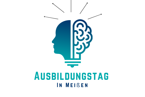 Logo des Ausbildungstags in Meißen: Kopf mit Gehirn in einer Glühbirne