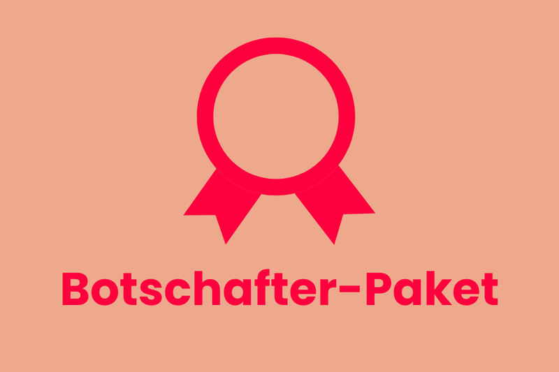 Grafik „Botschafter-Paket“ mit Rosetten-Symbol