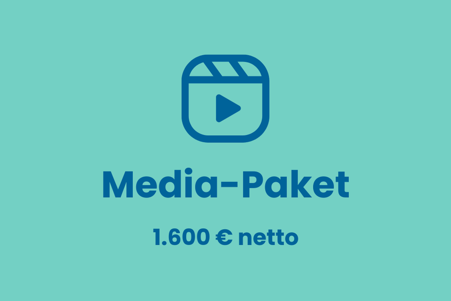 Grafik „Media-Paket 1.600 € netto“ mit Video-Symbol