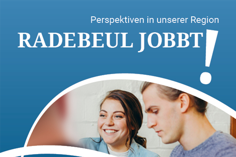 Werbemotiv „Radebeul jobbt — Perspektiven in unserer Region“ mit zwei jungen Menschen