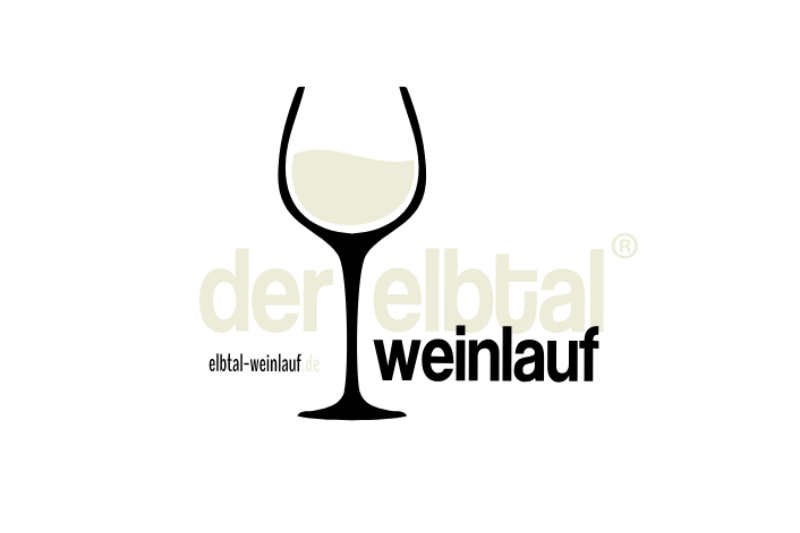 Logo des Elbtal Weinlaufs mit stilisiertem Weinglas